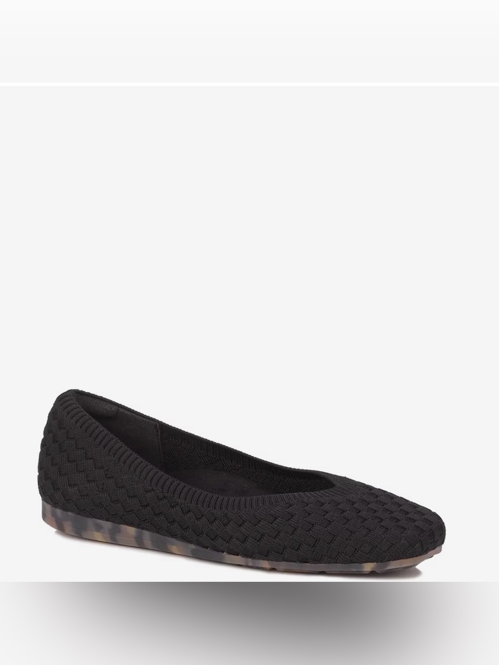 Ros Hommerson Black Knit Slip-On Ballet Flat